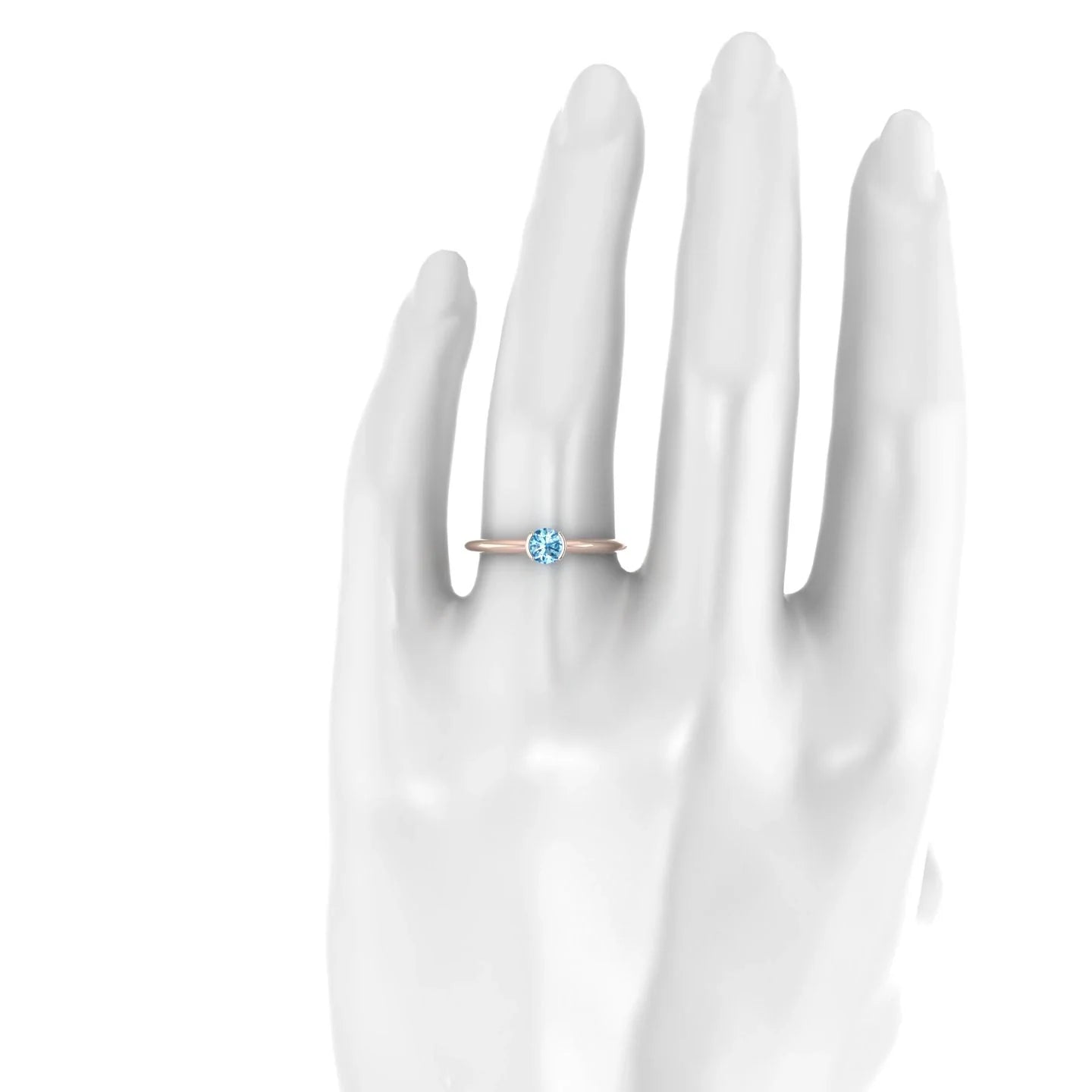 Suspense | 18k Rose Gold 4.5 mm Round Topaz Ring