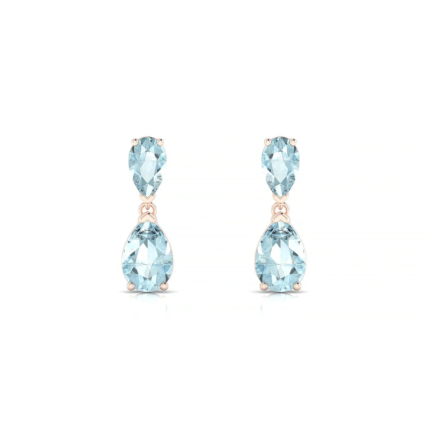 Sway | 18k Rose Gold 6 x 4 mm Pear Aquamarine Earrings