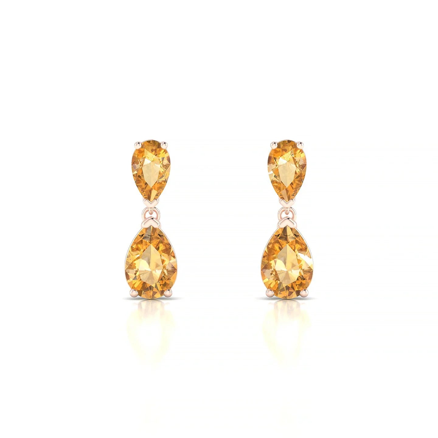 Sway | 18k Rose Gold 6 x 4 mm Pear Citrine Earrings
