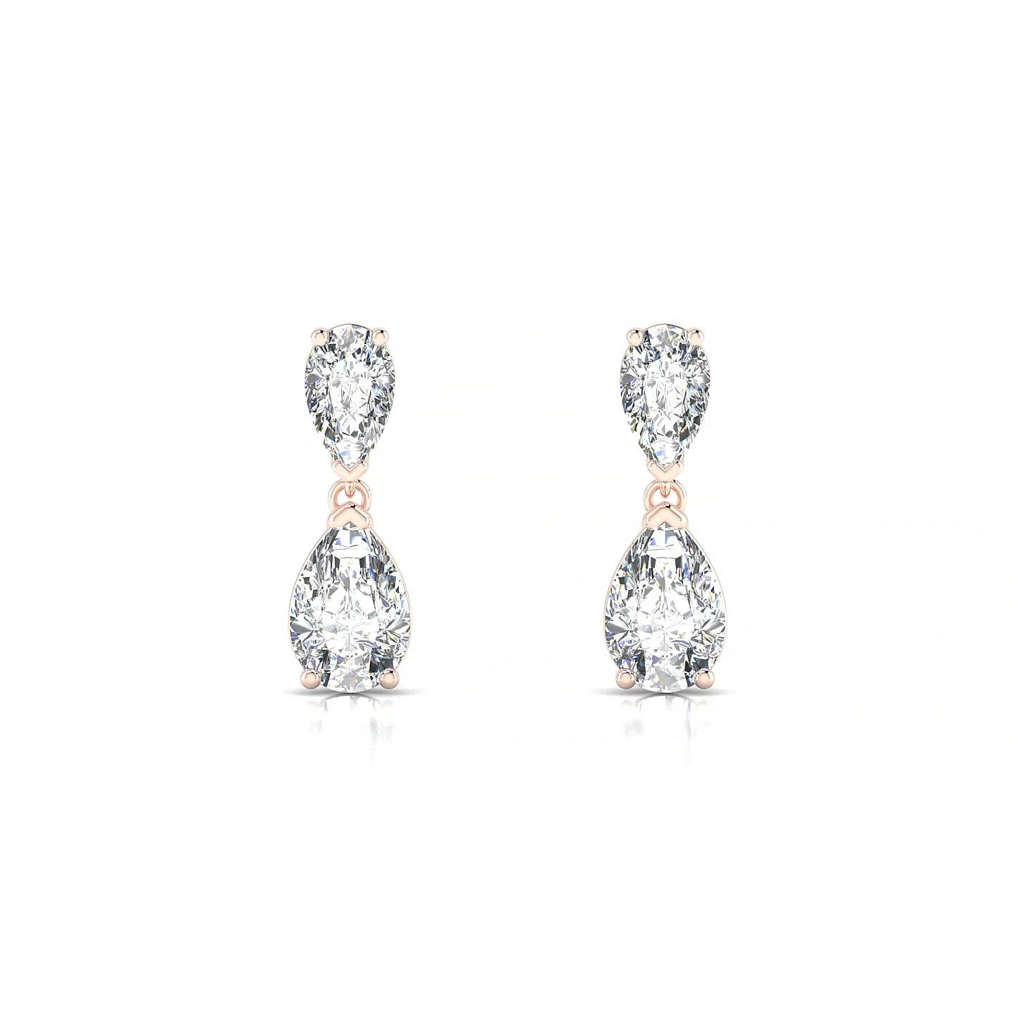 Sway | 18k Rose Gold 6 x 4 mm Pear Diamond Earrings