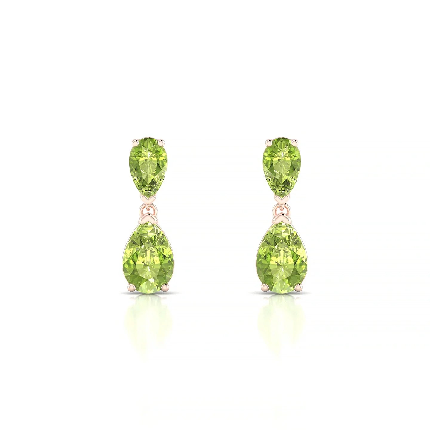 Sway | 18k Rose Gold 6 x 4 mm Pear Peridot Earrings