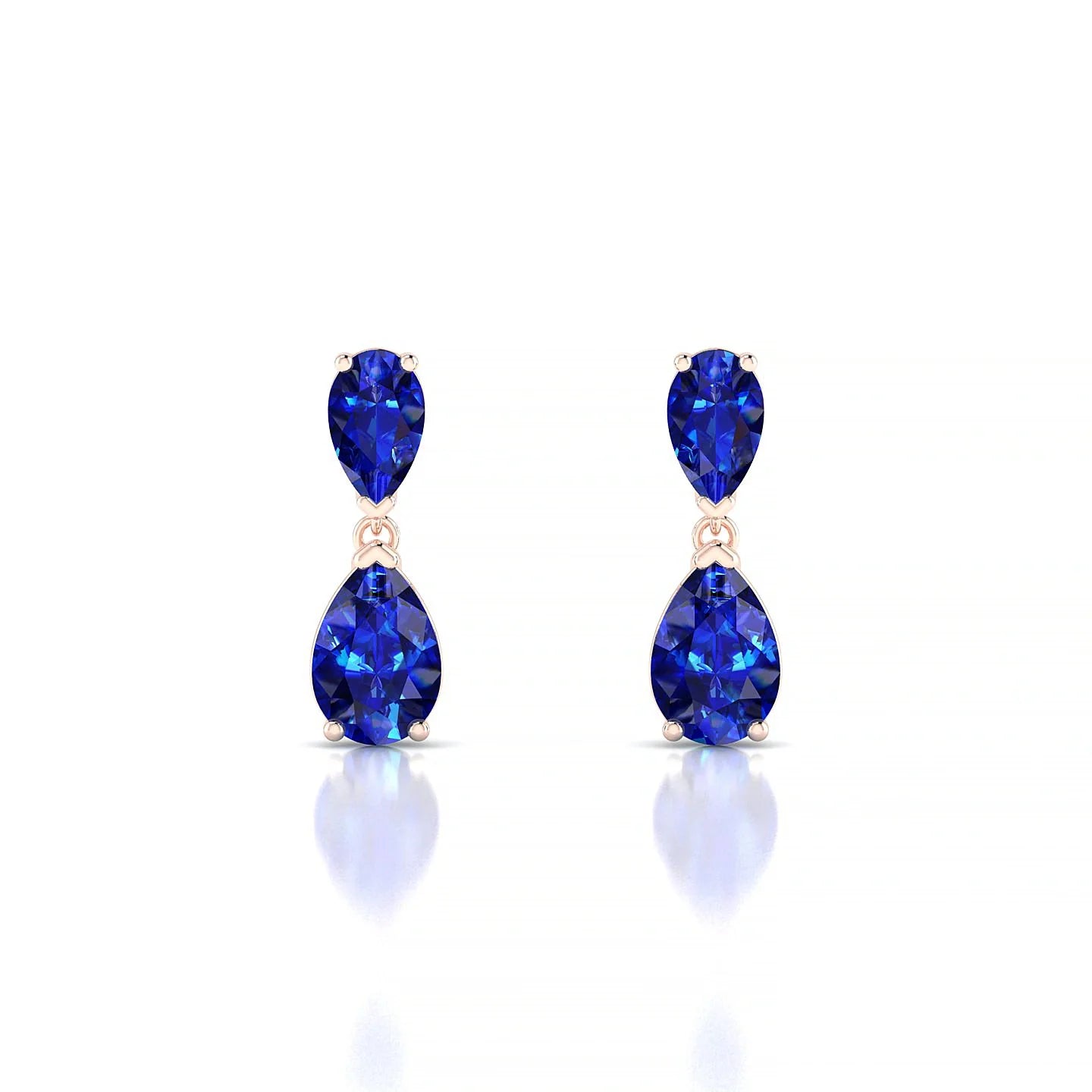 Sway | 18k Rose Gold 6 x 4 mm Pear Sapphire Earrings
