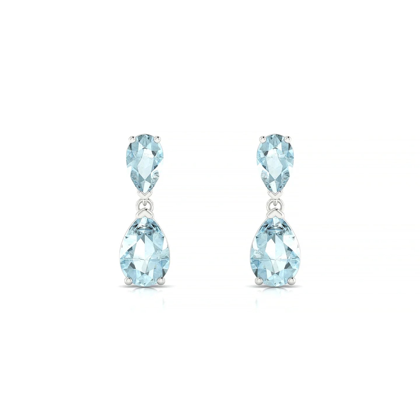 Sway | 18k White Gold 6 x 4 mm Pear Aquamarine Earrings