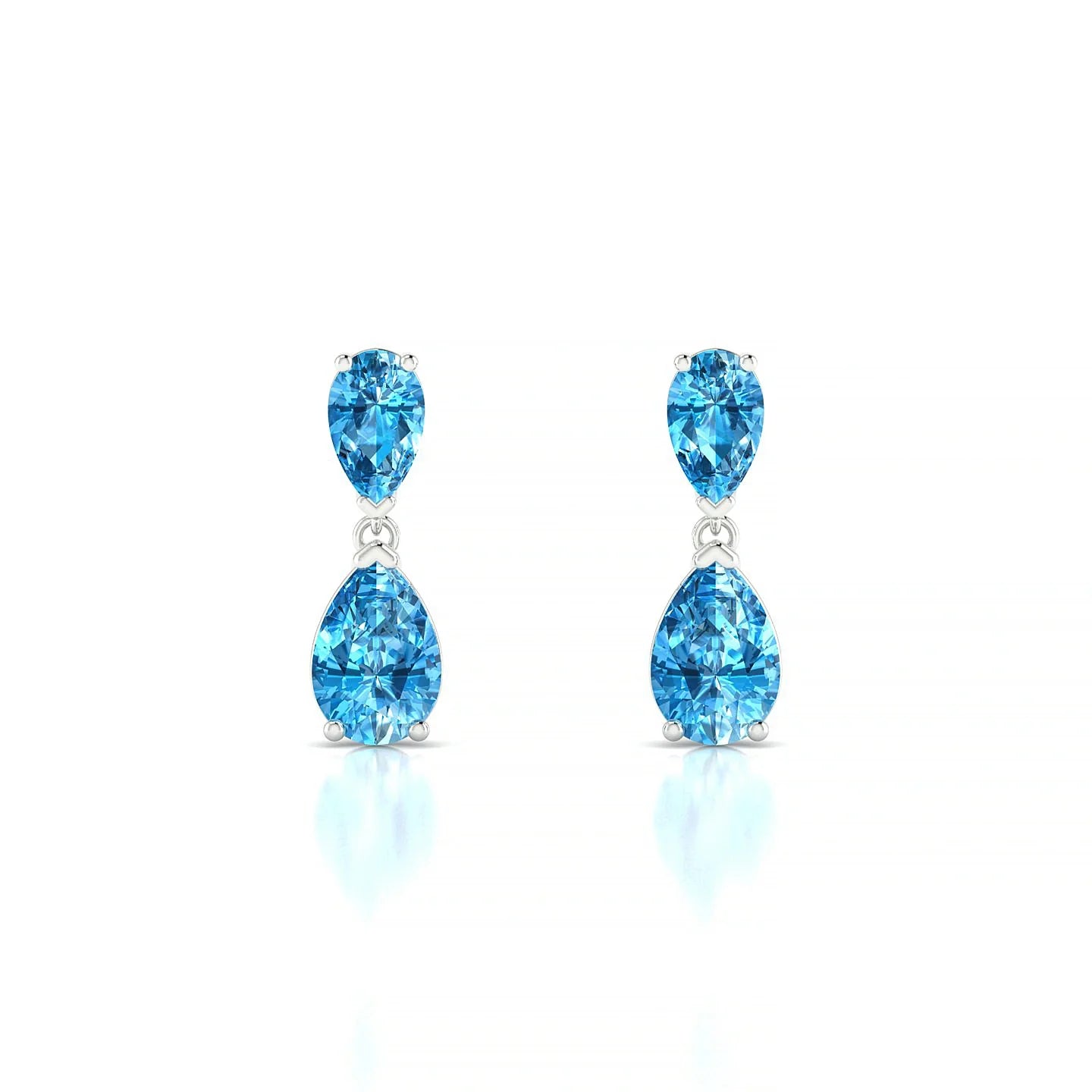 Sway | 18k White Gold 6 x 4 mm Pear Topaz Earrings