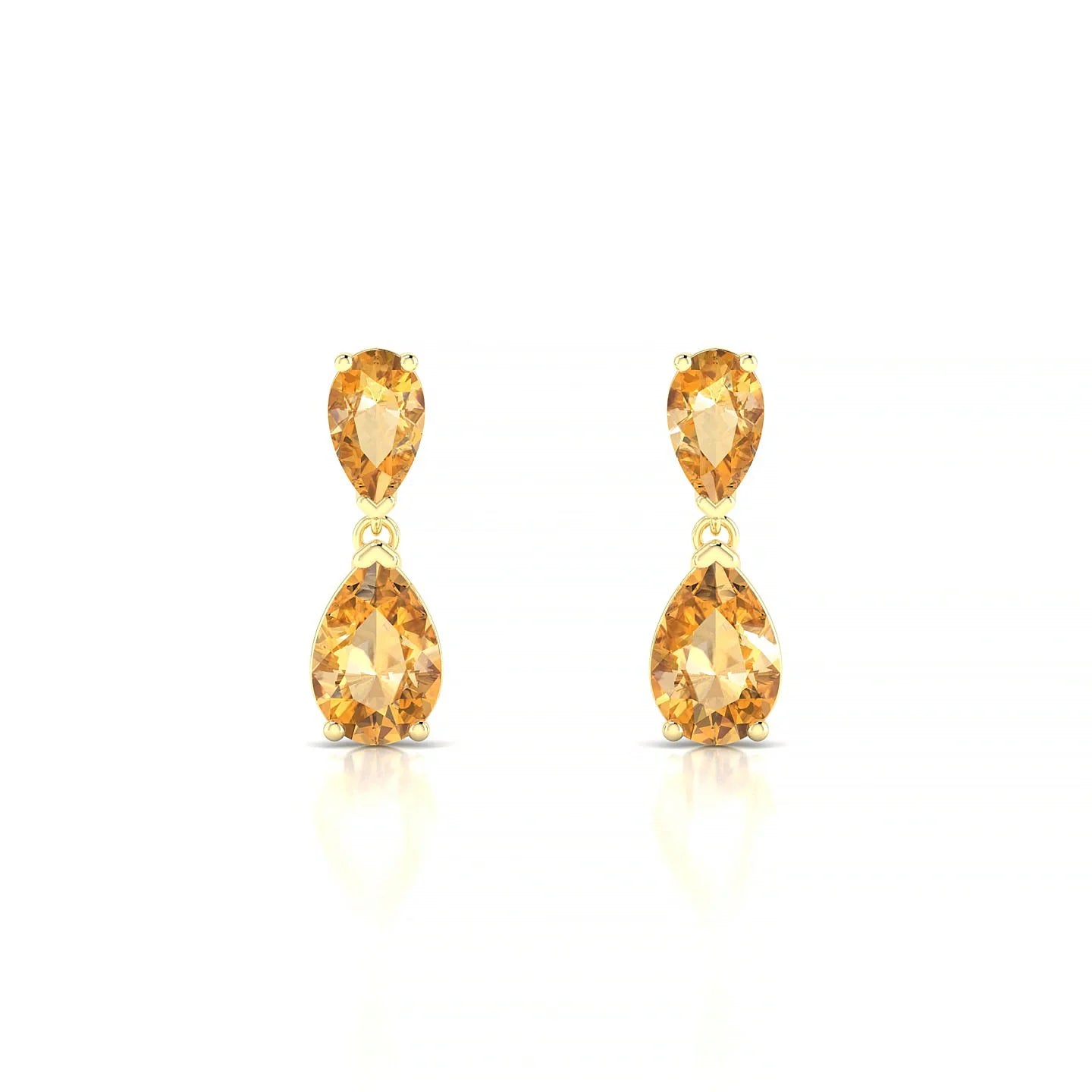 Sway | 18k Yellow Gold 6 x 4 mm Pear Citrine Earrings