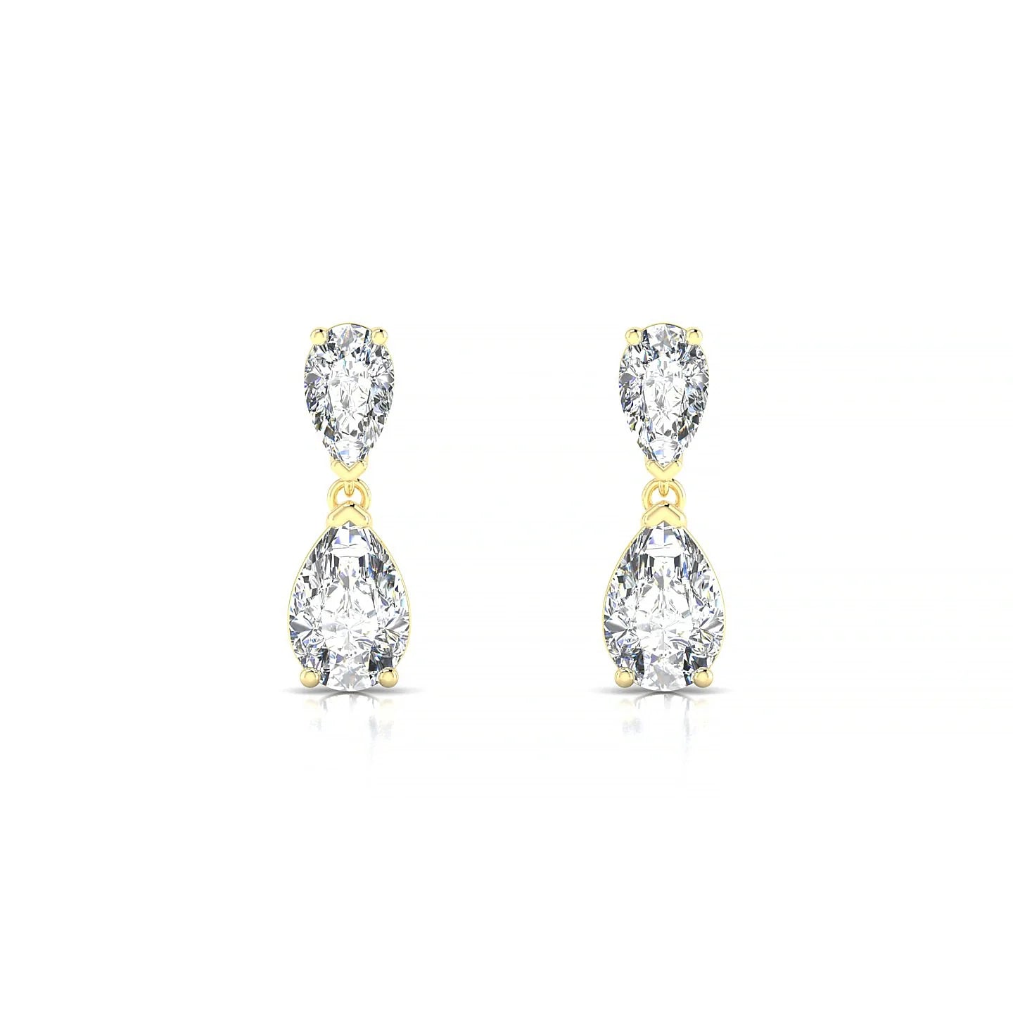 Sway | 18k Yellow Gold 6 x 4 mm Pear Diamond Earrings