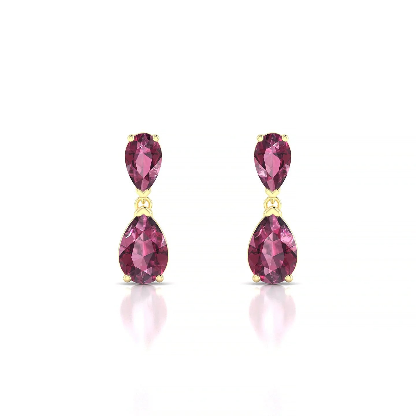 Sway | 18k Yellow Gold 6 x 4 mm Pear Rhodolite Earrings