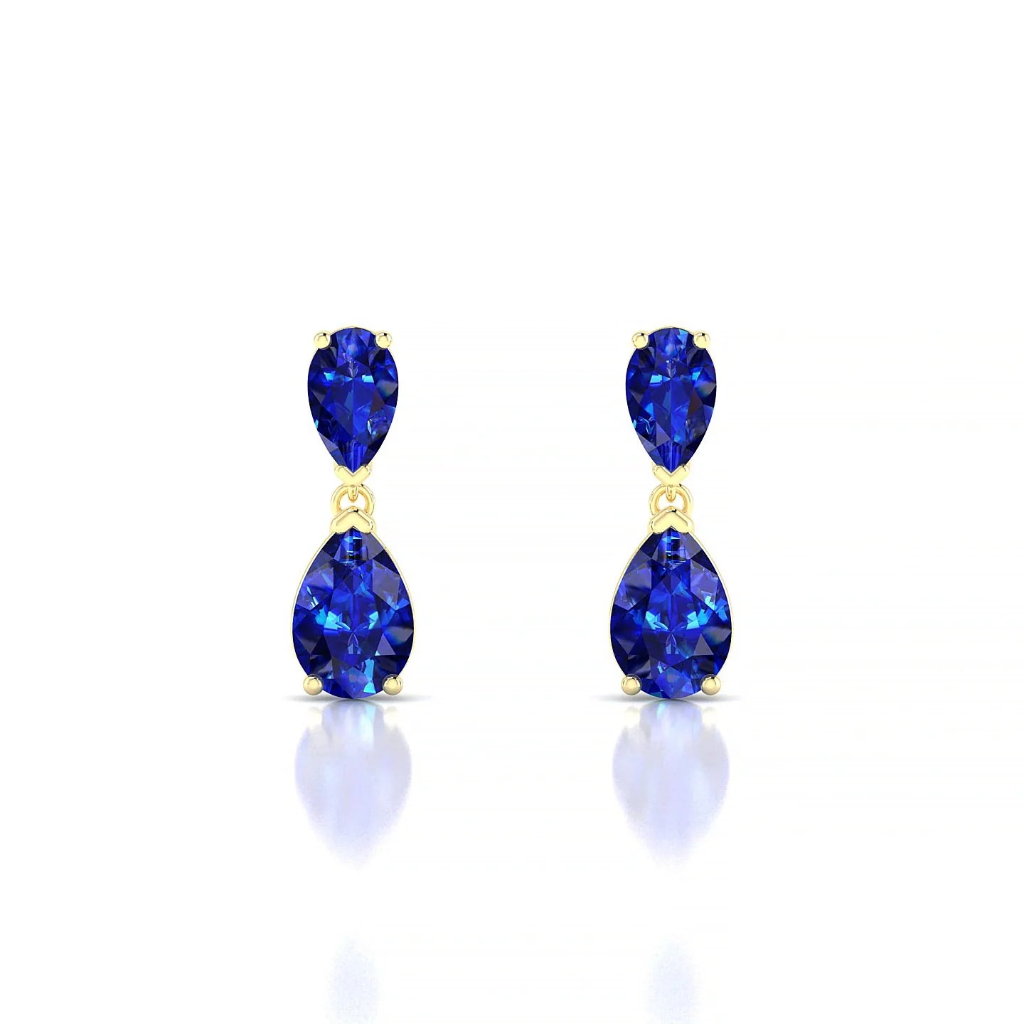Sway | 18k Yellow Gold 6 x 4 mm Pear Sapphire Earrings