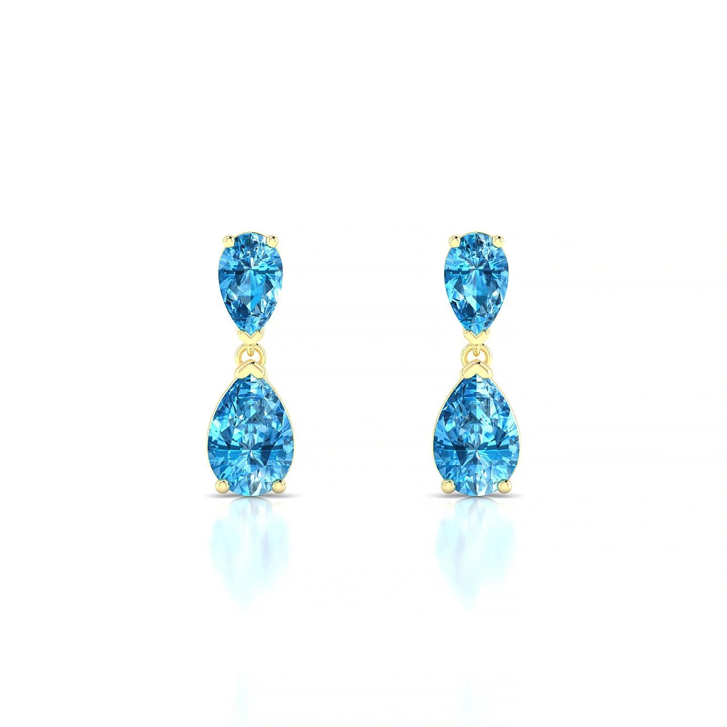 Sway | 18k Yellow Gold 6 x 4 mm Pear Topaz Earrings