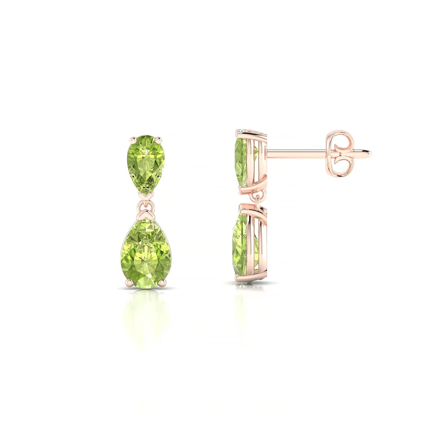 Sway | 18k Rose Gold 6 x 4 mm Pear Peridot Earrings