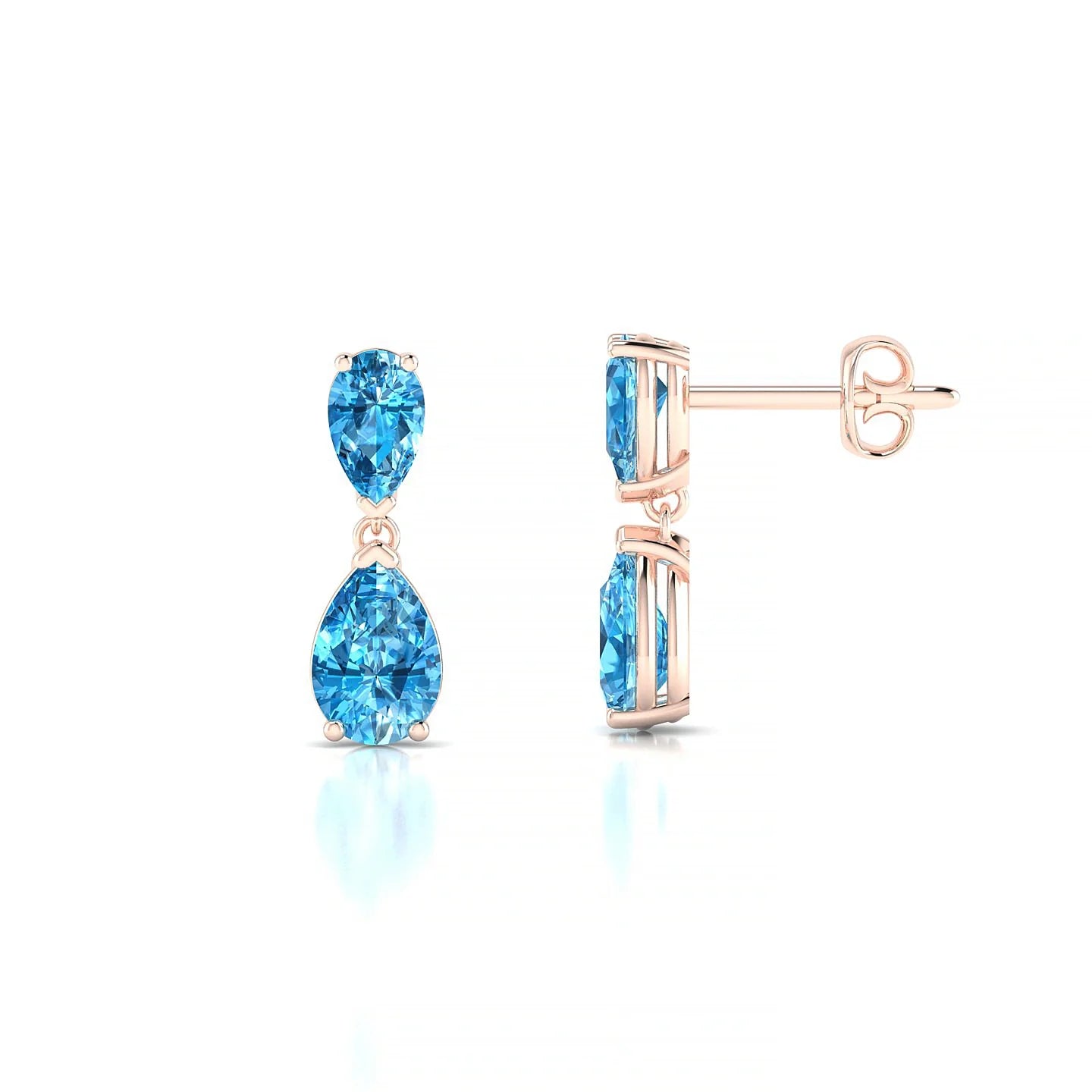 Sway | 18k Rose Gold 6 x 4 mm Pear Topaz Earrings