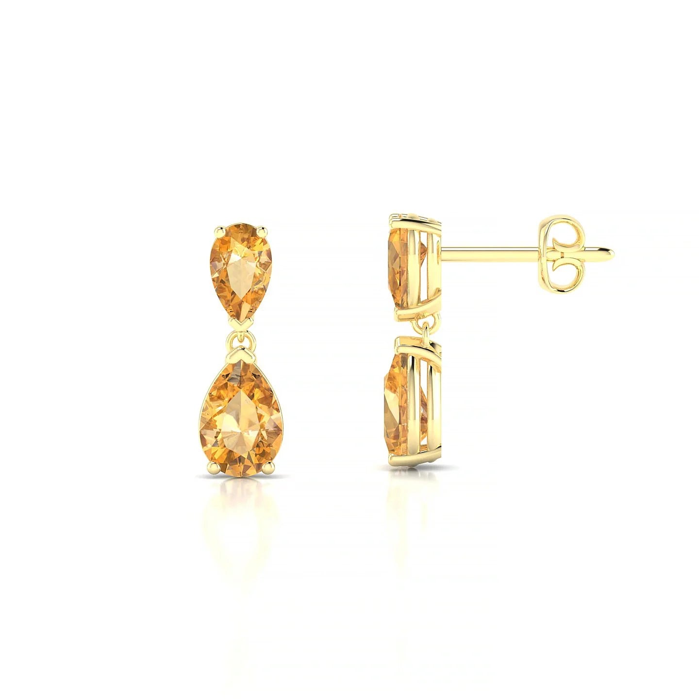 Sway | 18k Yellow Gold 6 x 4 mm Pear Citrine Earrings