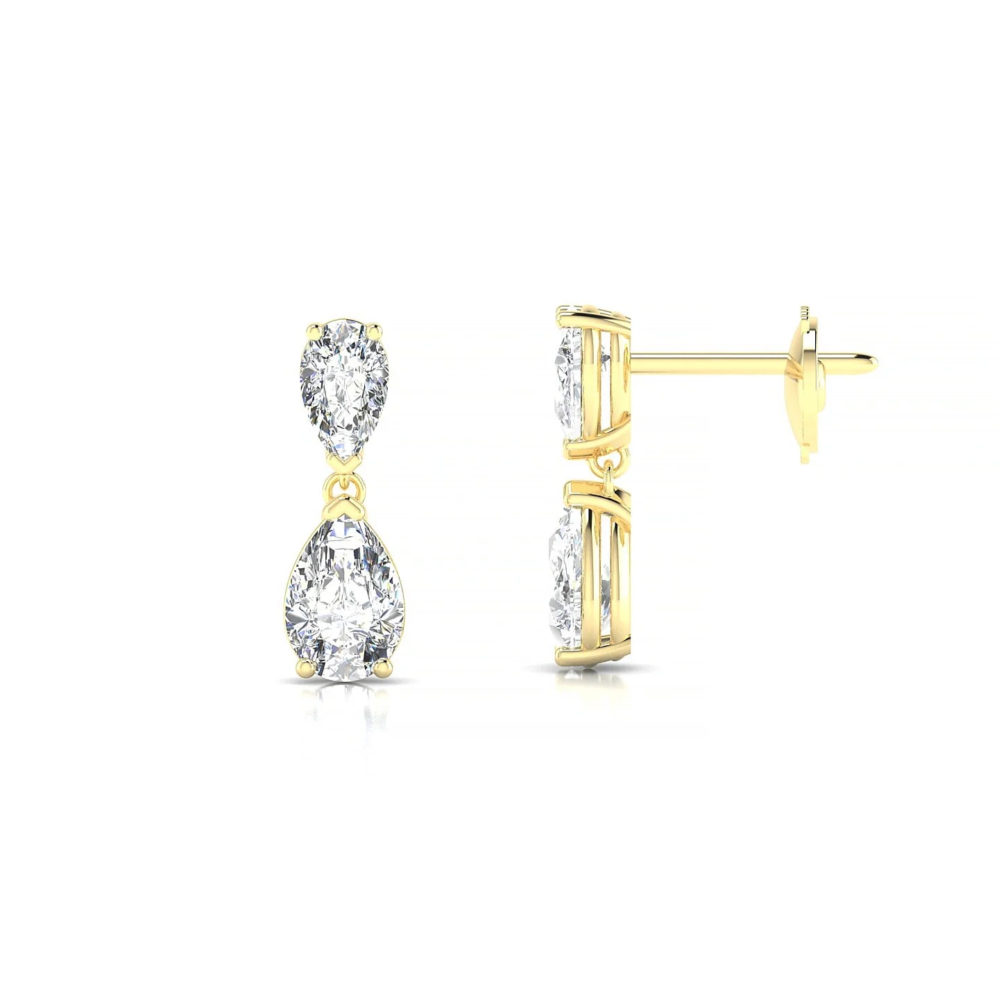 Sway | 18k Yellow Gold 6 x 4 mm Pear Diamond Earrings