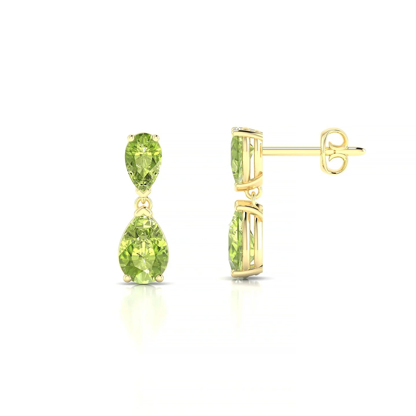 Sway | 18k Yellow Gold 6 x 4 mm Pear Peridot Earrings