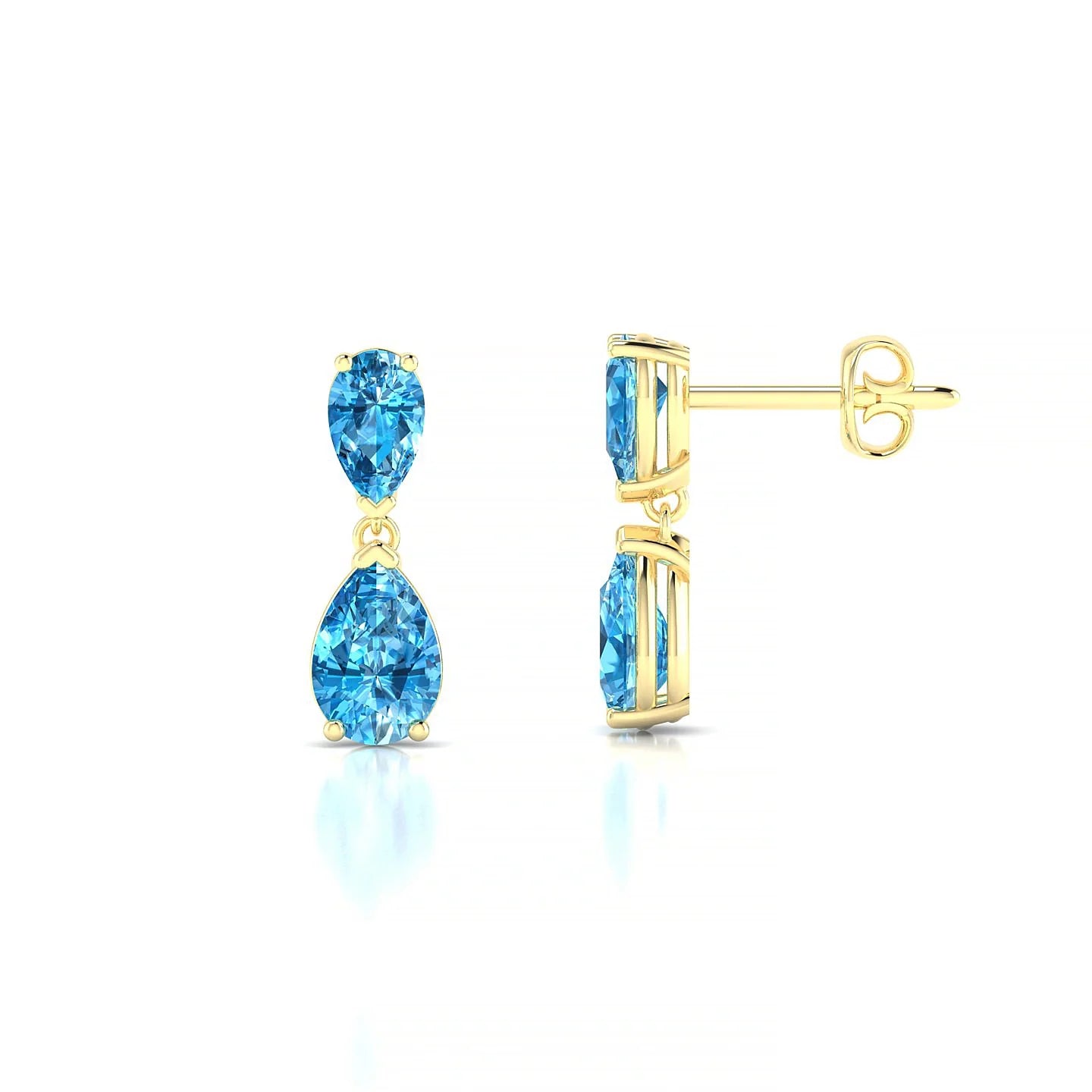 Sway | 18k Yellow Gold 6 x 4 mm Pear Topaz Earrings