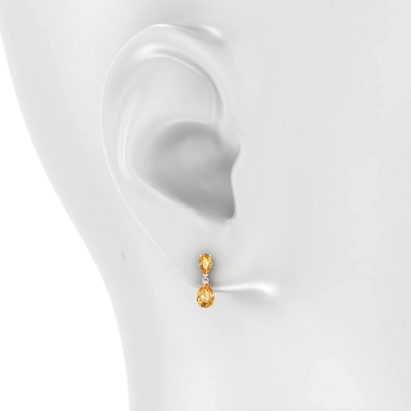 Sway | 18k Rose Gold 6 x 4 mm Pear Citrine Earrings
