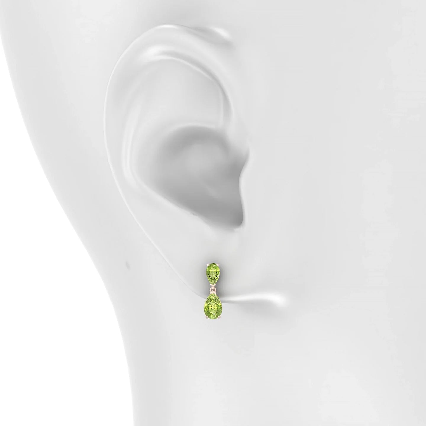 Sway | 18k Rose Gold 6 x 4 mm Pear Peridot Earrings