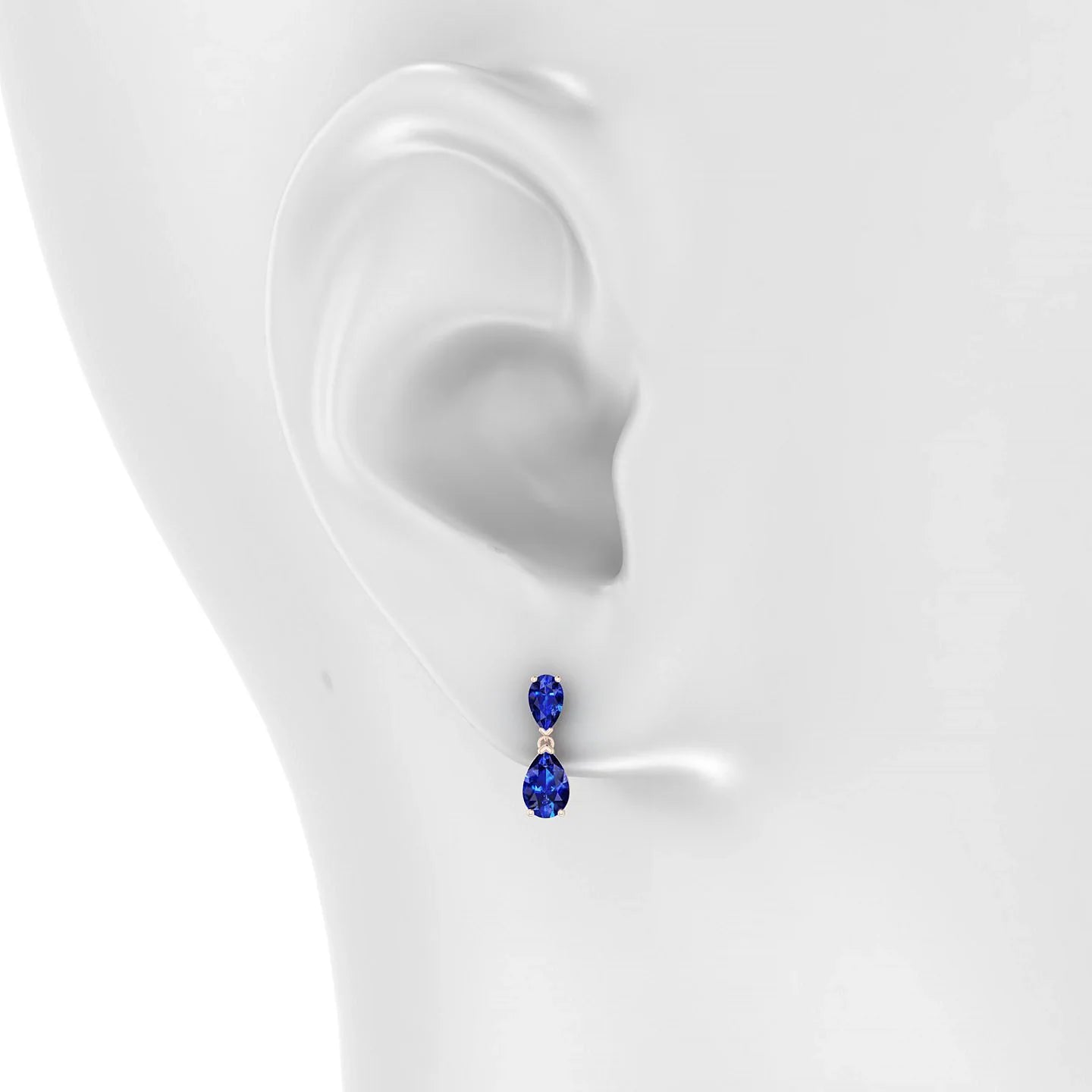Sway | 18k Rose Gold 6 x 4 mm Pear Sapphire Earrings