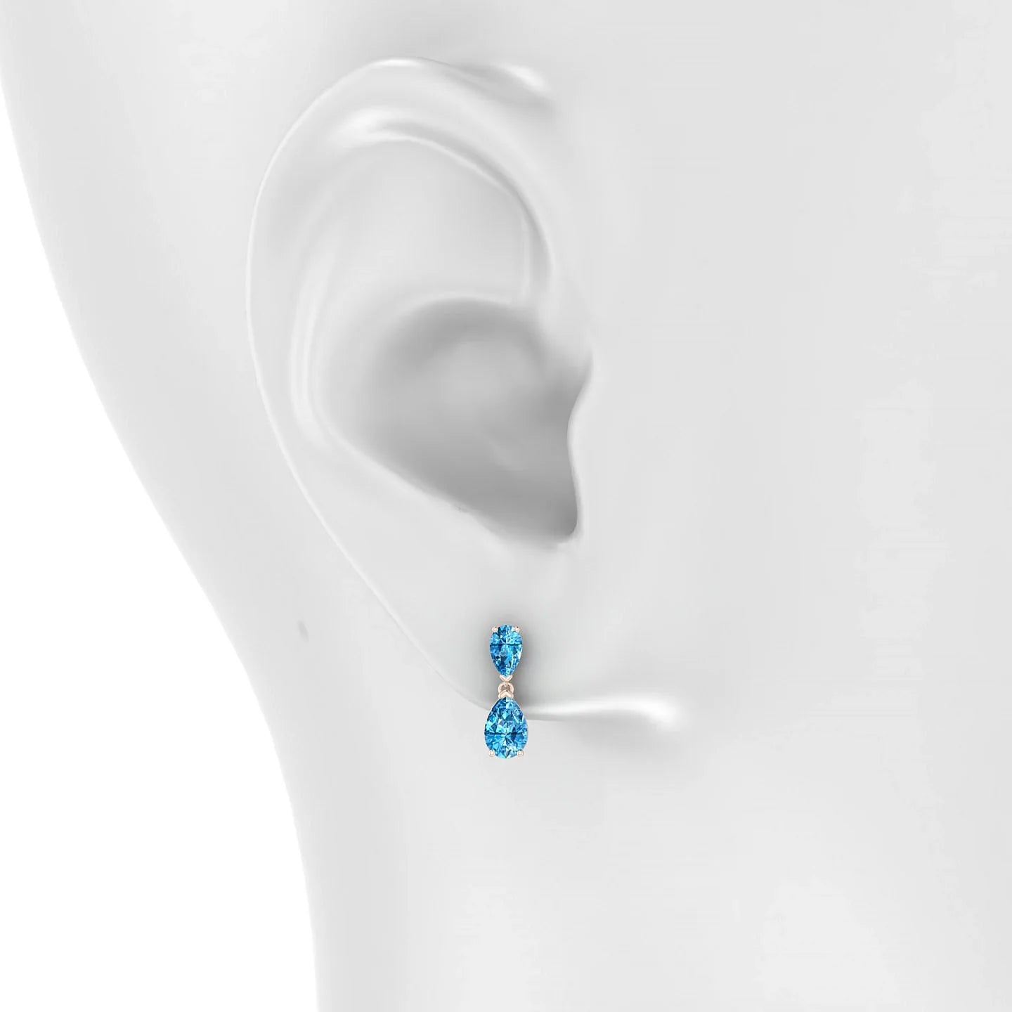 Sway | 18k Rose Gold 6 x 4 mm Pear Topaz Earrings