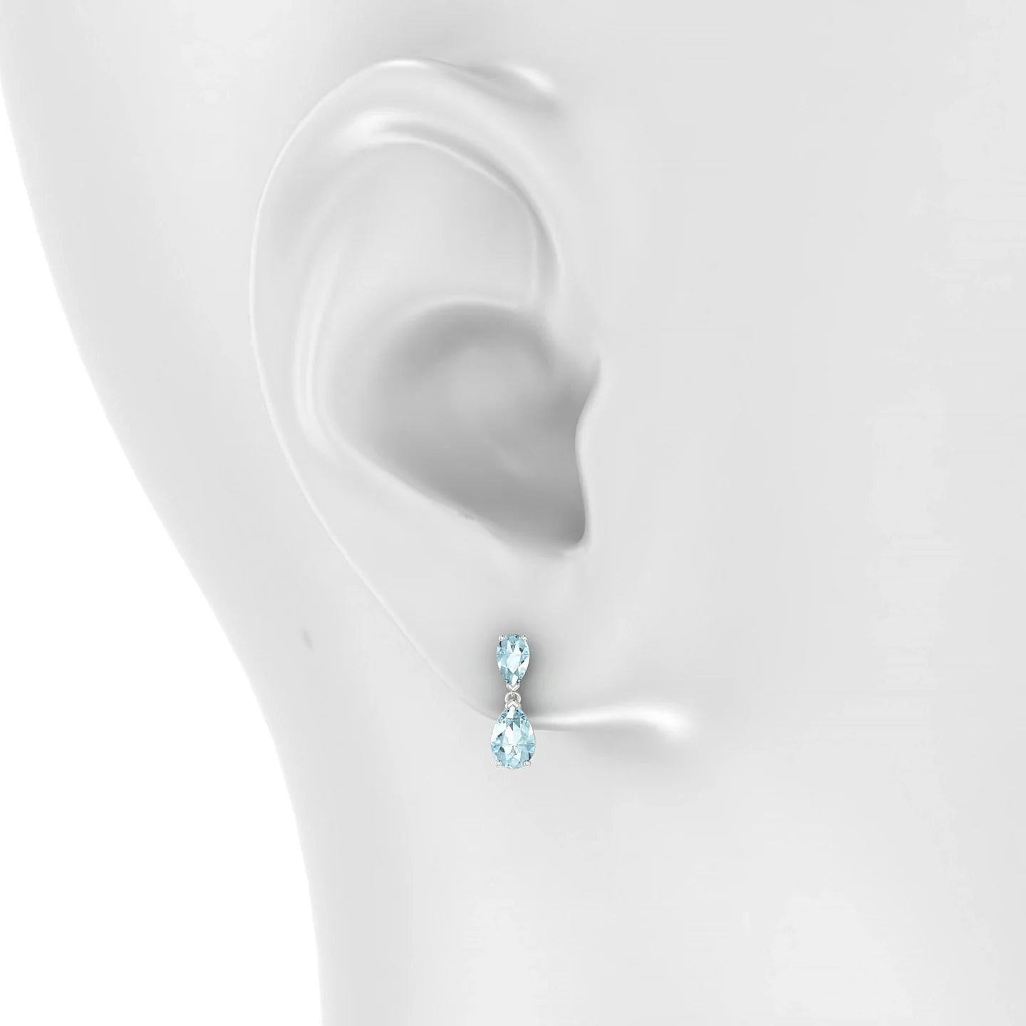 Sway | 18k White Gold 6 x 4 mm Pear Aquamarine Earrings