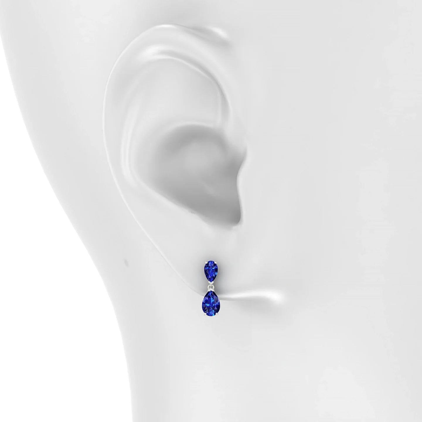 Sway | 18k White Gold 6 x 4 mm Pear Sapphire Earrings