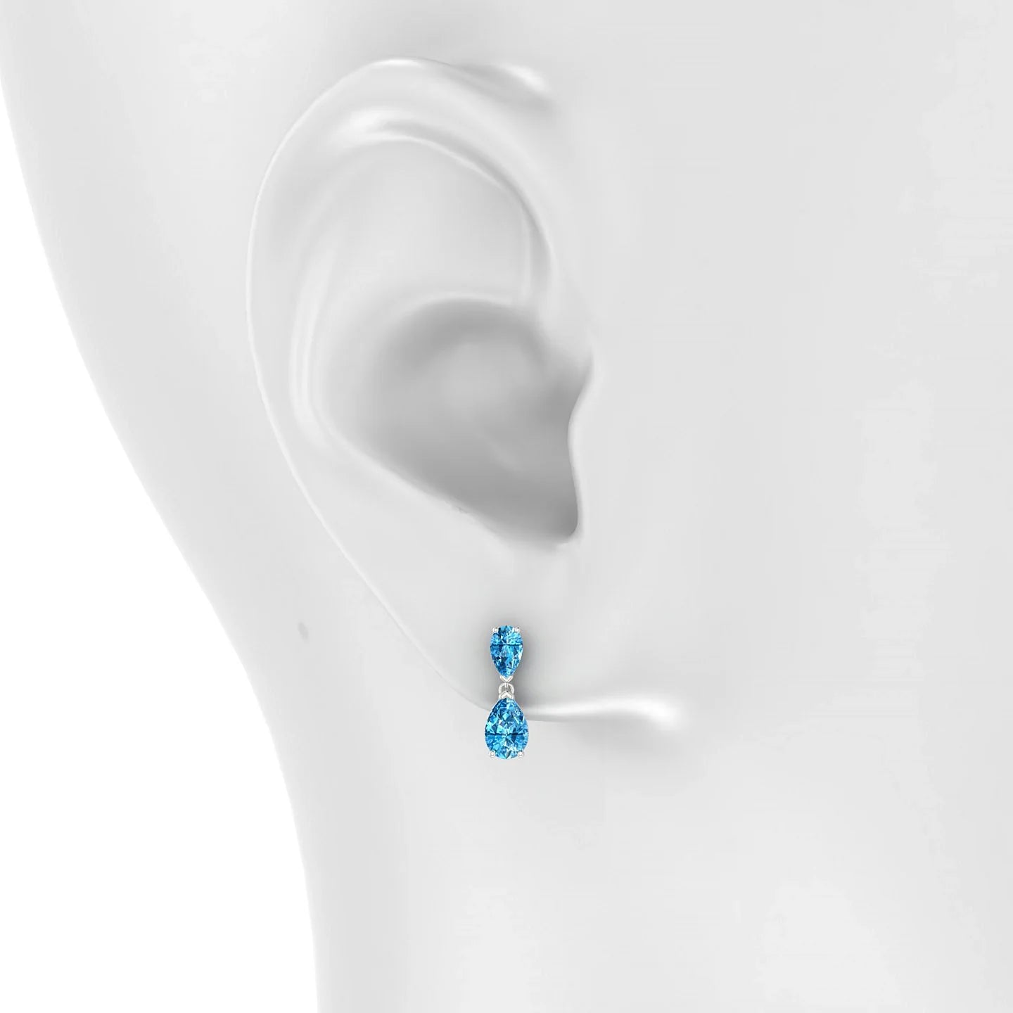 Sway | 18k White Gold 6 x 4 mm Pear Topaz Earrings