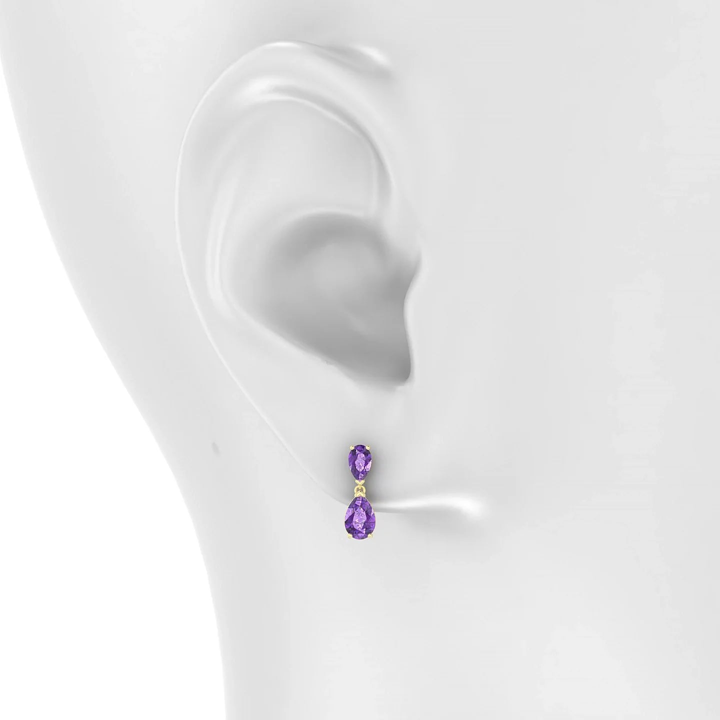 Sway | 18k Yellow Gold 6 x 4 mm Pear Amethyst Earrings