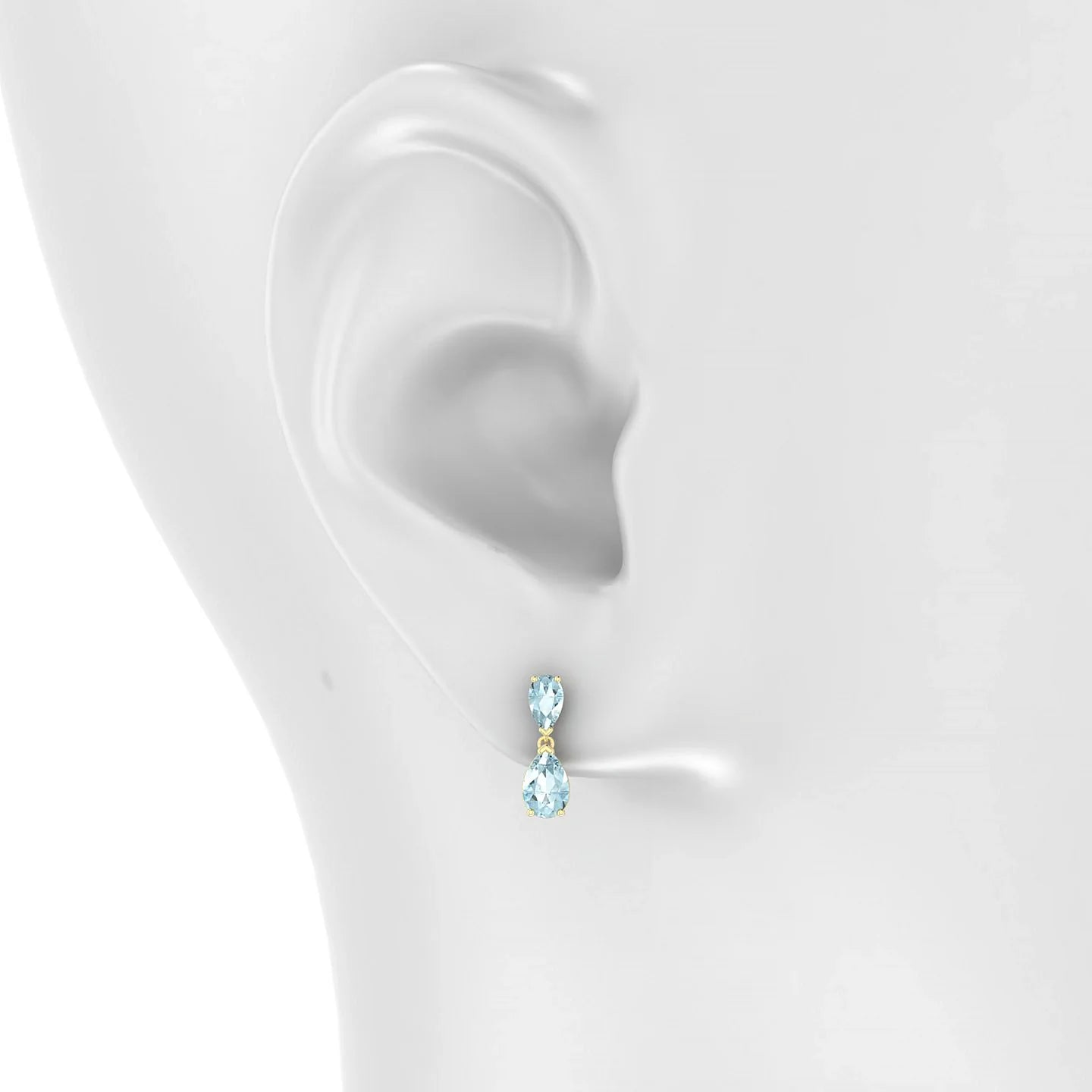 Sway | 18k Yellow Gold 6 x 4 mm Pear Aquamarine Earrings