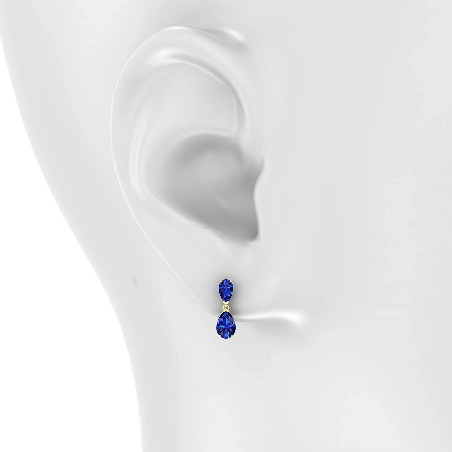 Sway | 18k Yellow Gold 6 x 4 mm Pear Sapphire Earrings