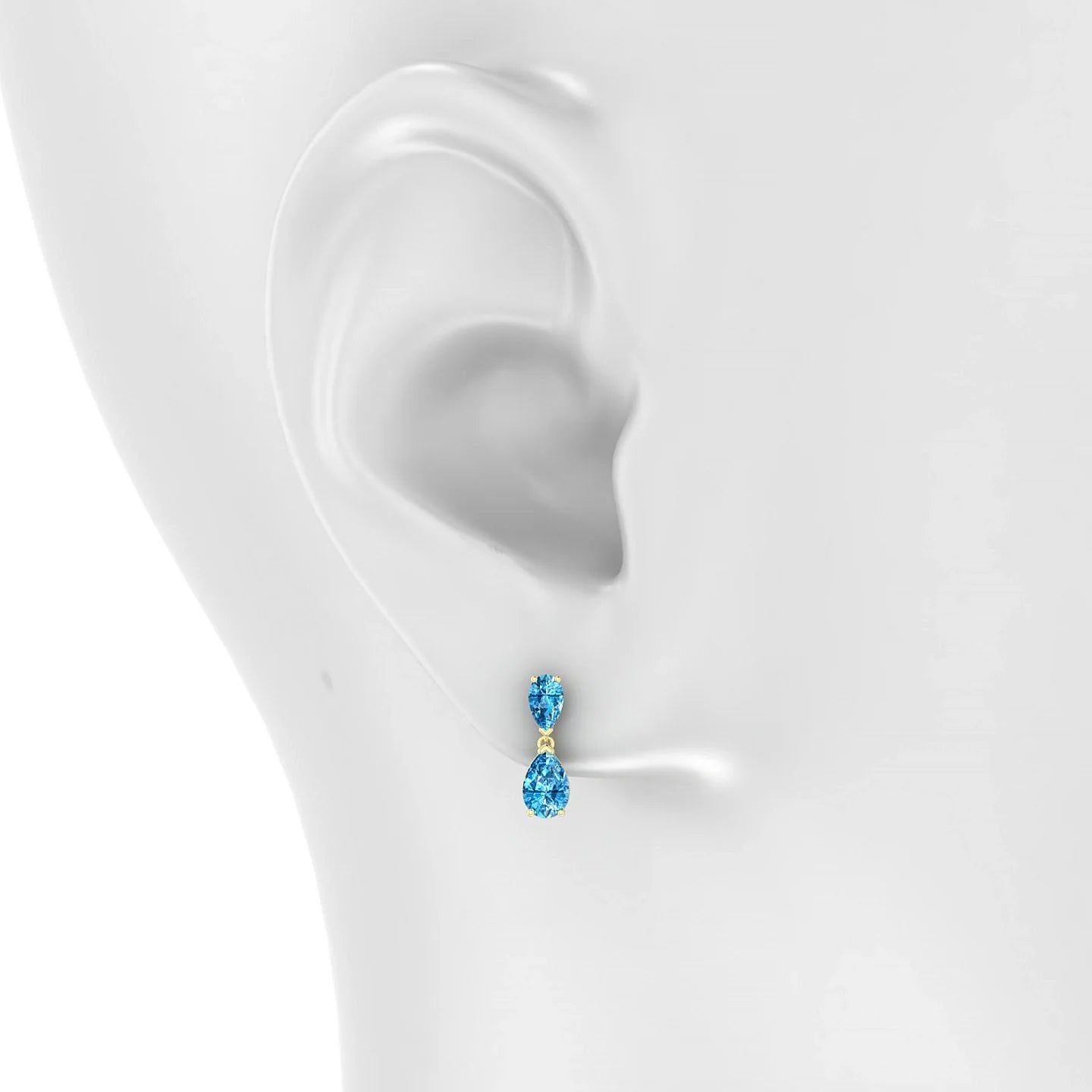 Sway | 18k Yellow Gold 6 x 4 mm Pear Topaz Earrings