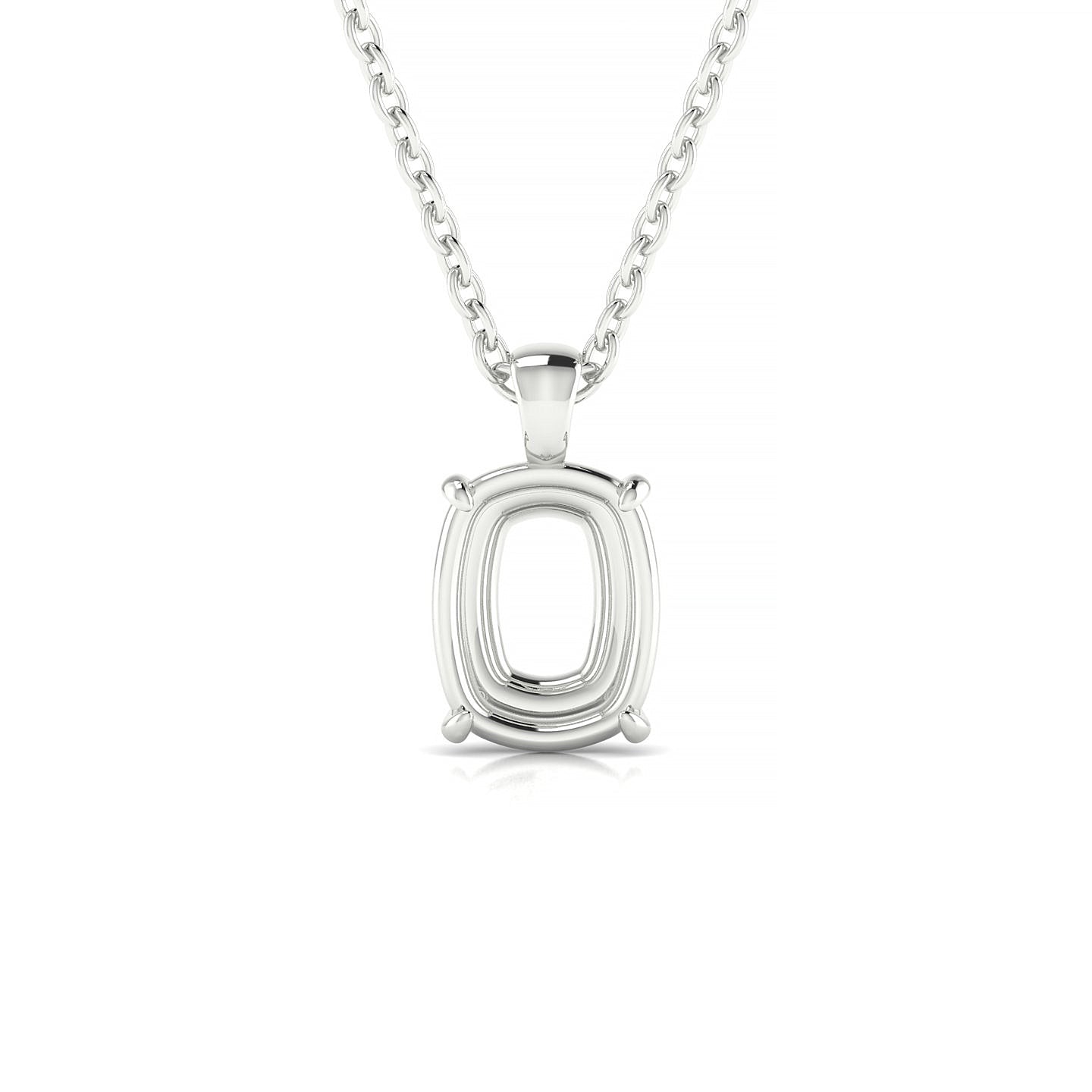 Timeless Cushion 2-2.99 ct | 18k White Gold Solitaire Pendant