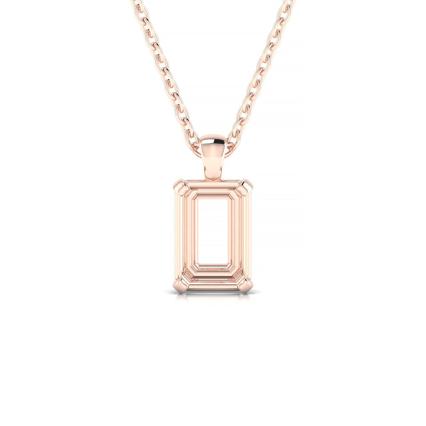 Timeless Emerald 2-2.99 ct | 18k Rose Gold Solitaire Pendant