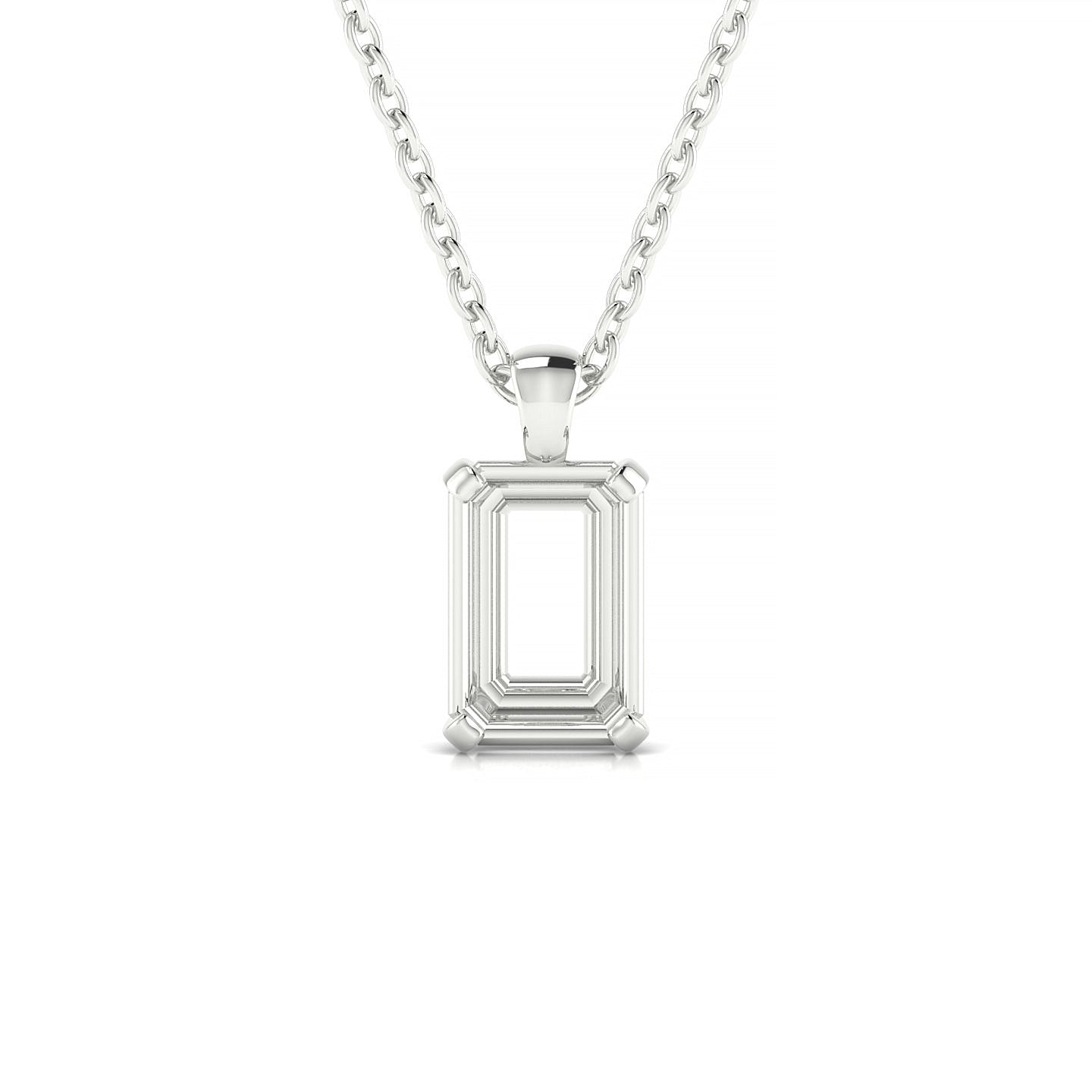 Timeless Emerald 2-2.99 ct | 18k White Gold Solitaire Pendant