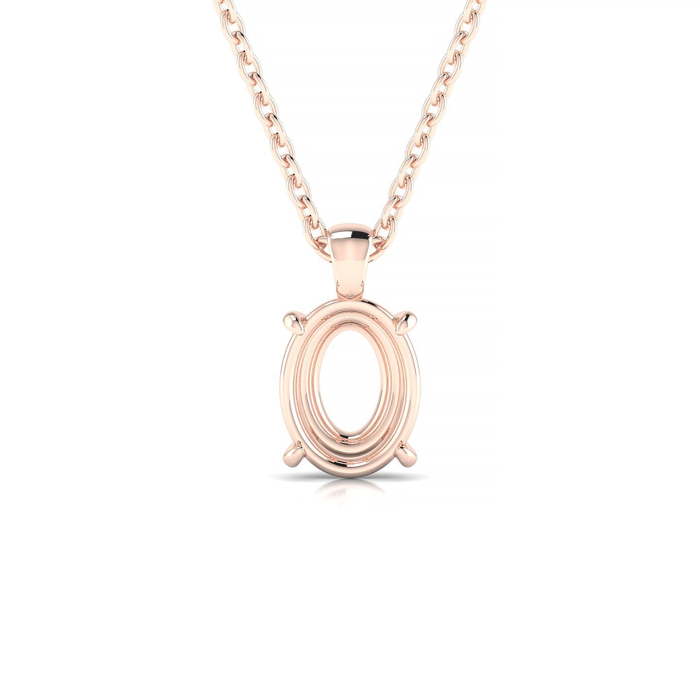 Timeless Oval 2-2.99 ct | 18k Rose Gold Solitaire Pendant
