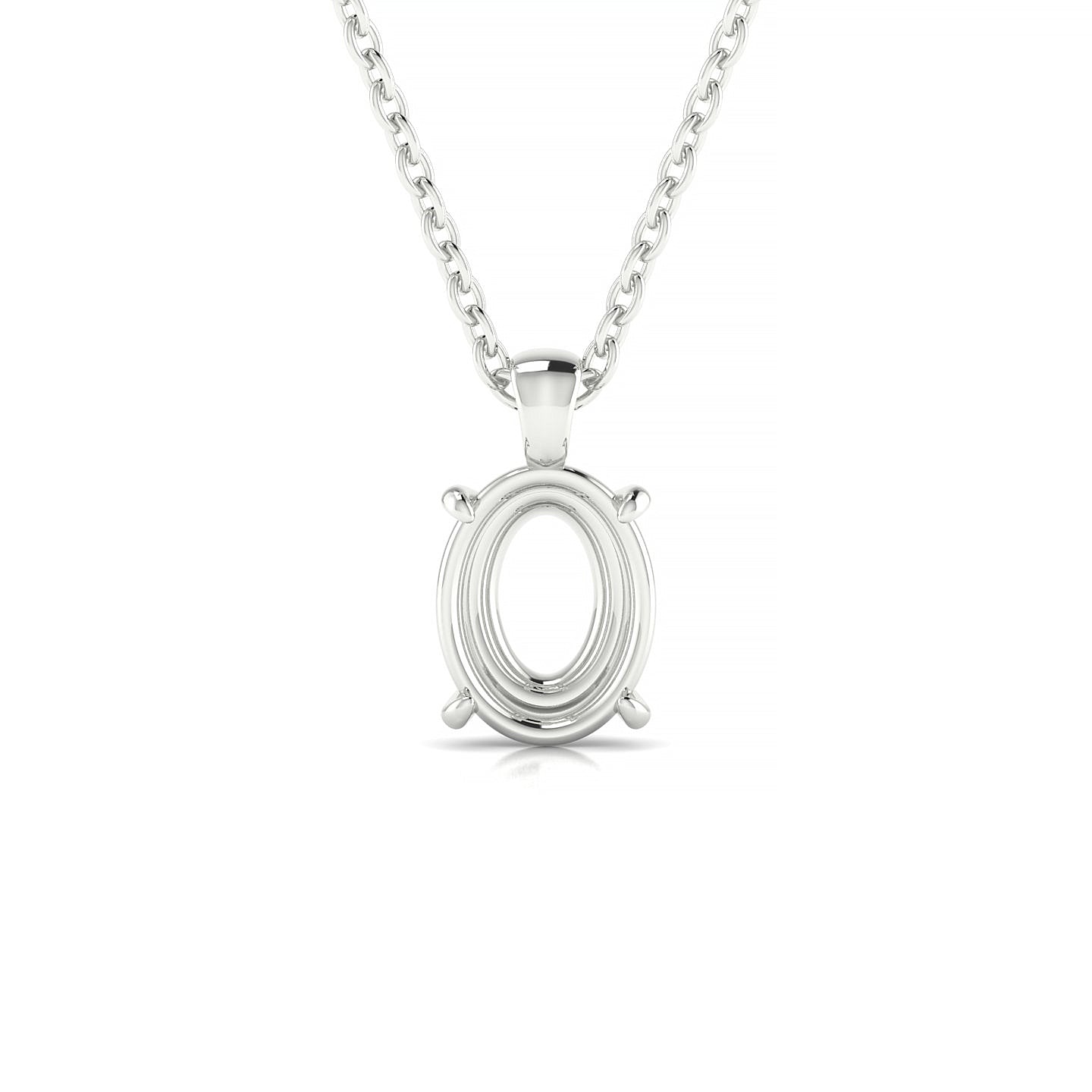 Timeless Oval 2-2.99 ct | 18k White Gold Solitaire Pendant