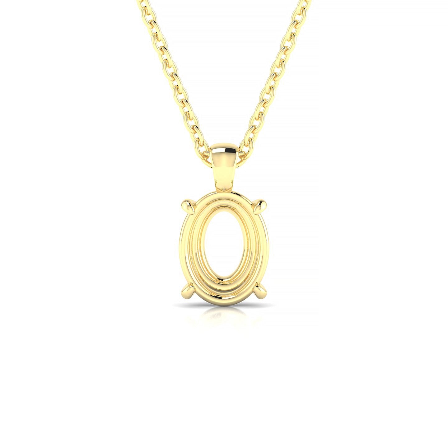 Timeless Oval 2-2.99 ct | 18k Yellow Gold Solitaire Pendant