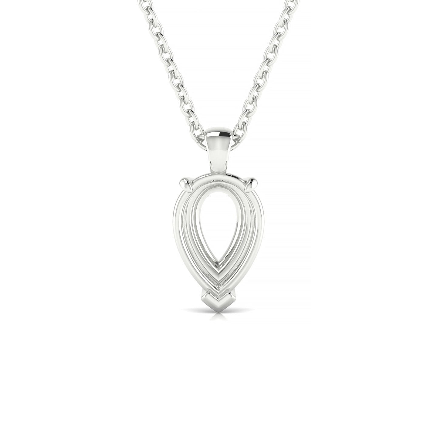 Timeless Pear 2-2.99 ct | 18k White Gold Solitaire Pendant