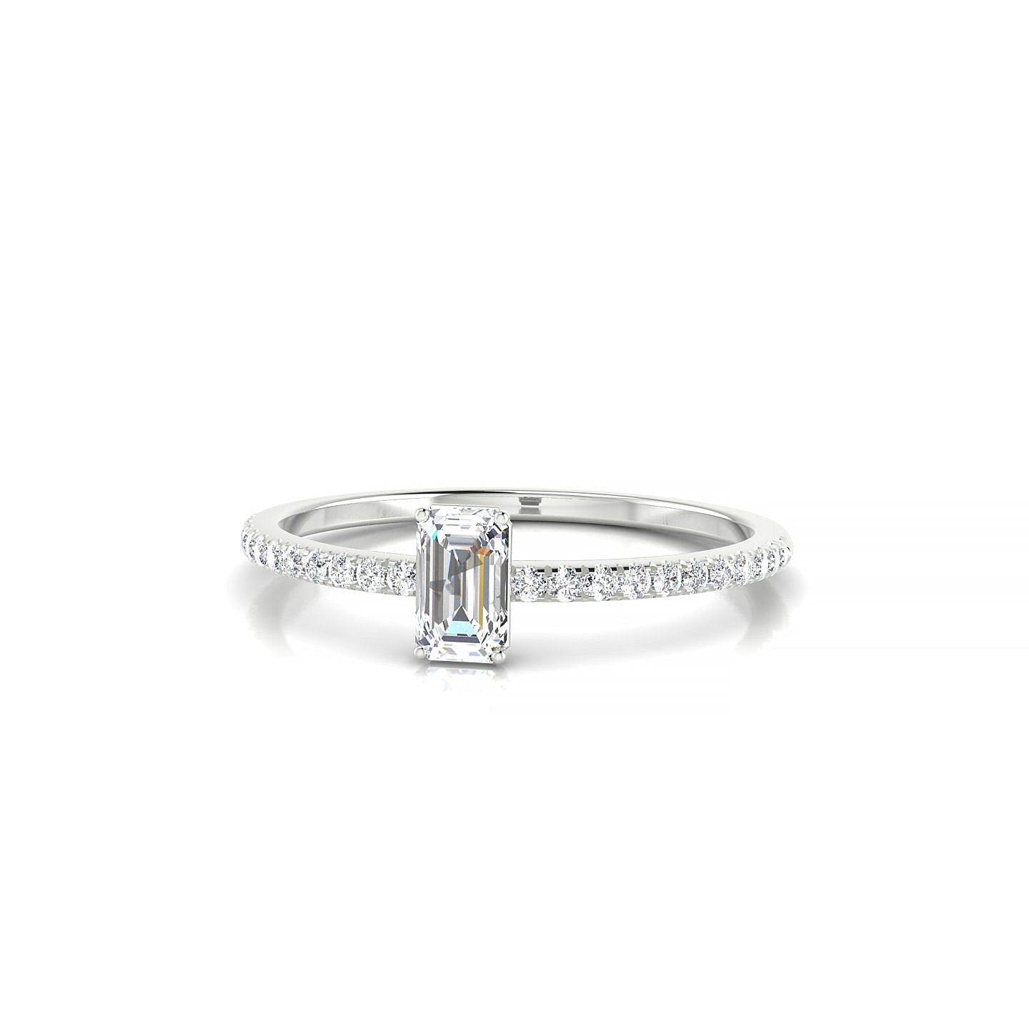 Timeless | 18k White Gold 5 x 3 mm Emerald Diamond Ring