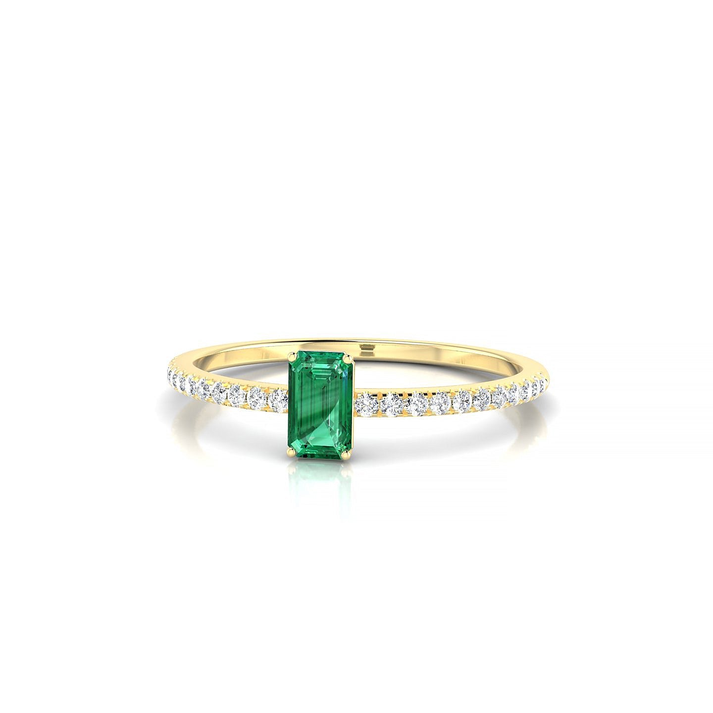 Timeless | 18k Yellow Gold 5 x 3 mm Emerald Emerald Ring