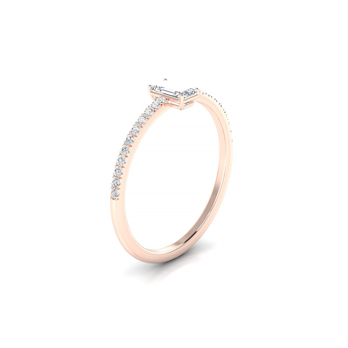 Timeless | 18k Rose Gold 5 x 3 mm Emerald Diamond Ring