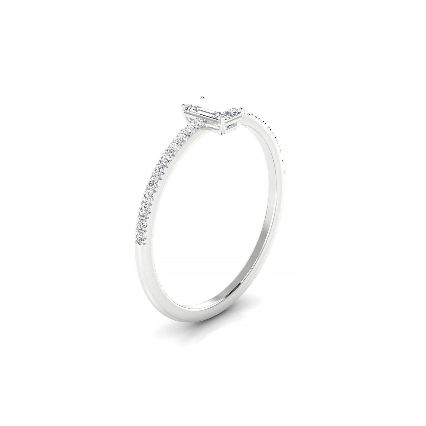 Timeless | 18k White Gold 5 x 3 mm Emerald Diamond Ring