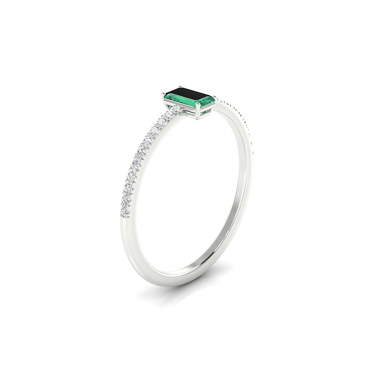 Timeless | 18k White Gold 5 x 3 mm Emerald Emerald Ring