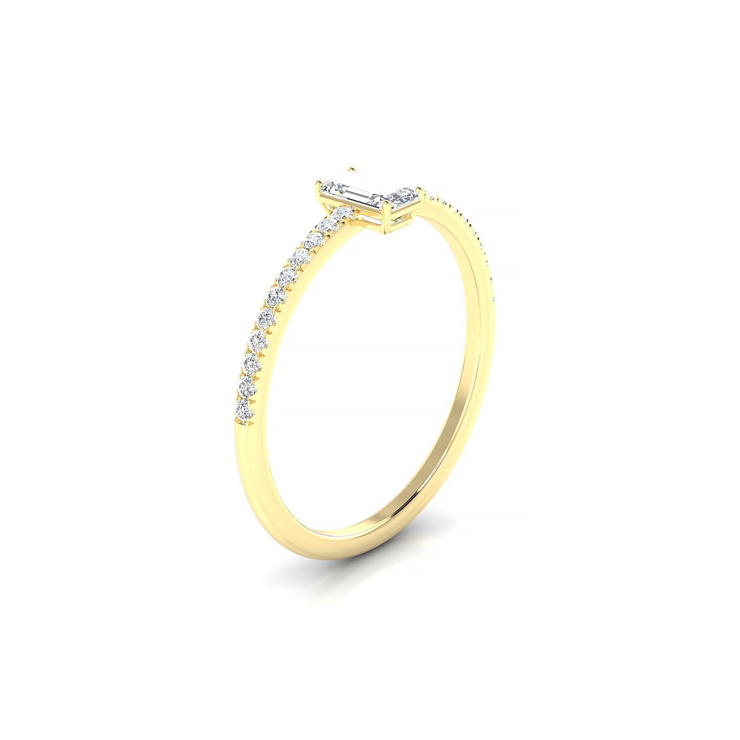 Timeless | 18k Yellow Gold 5 x 3 mm Emerald Diamond Ring