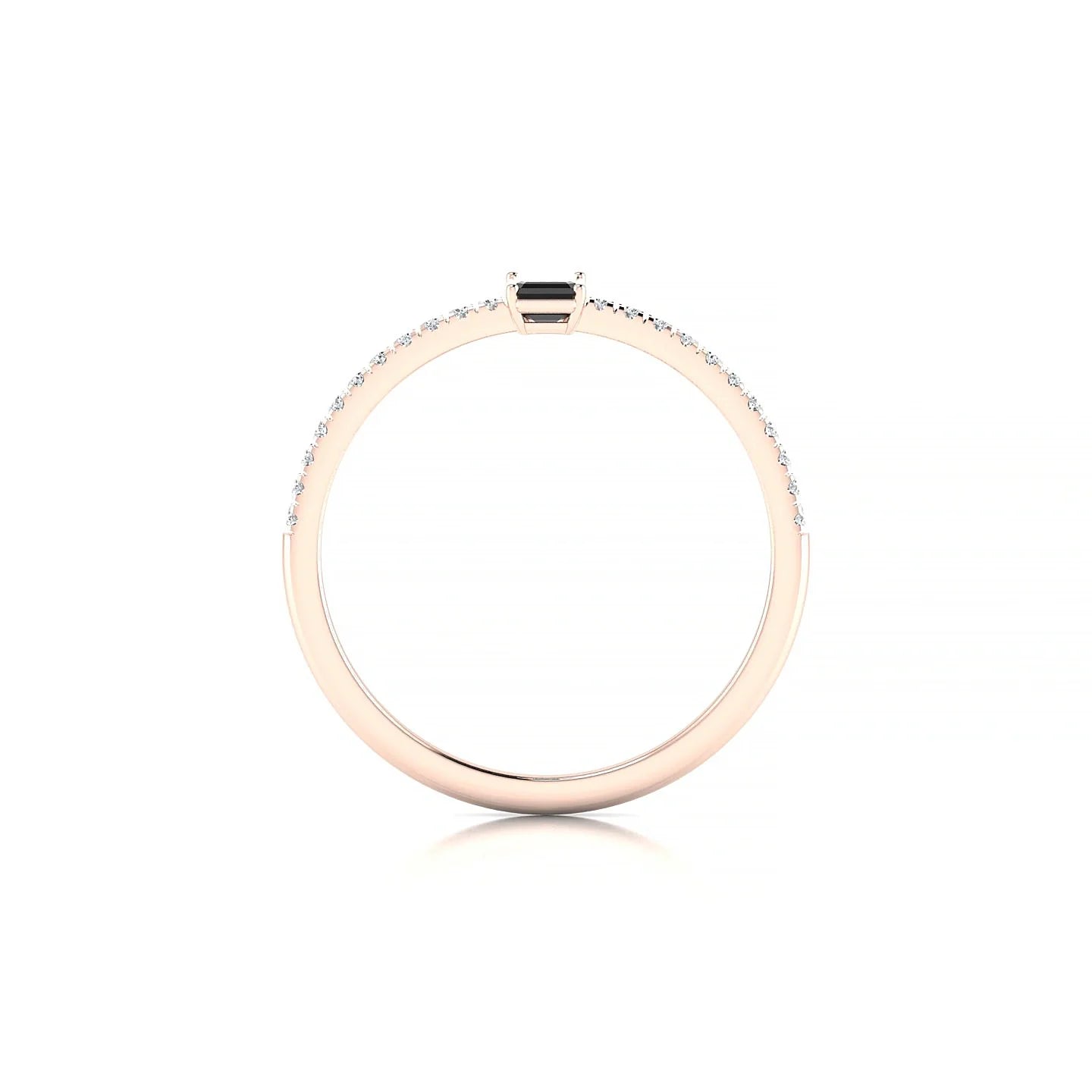 Timeless | 18k Rose Gold 5 x 3 mm Emerald Black Diamond Ring