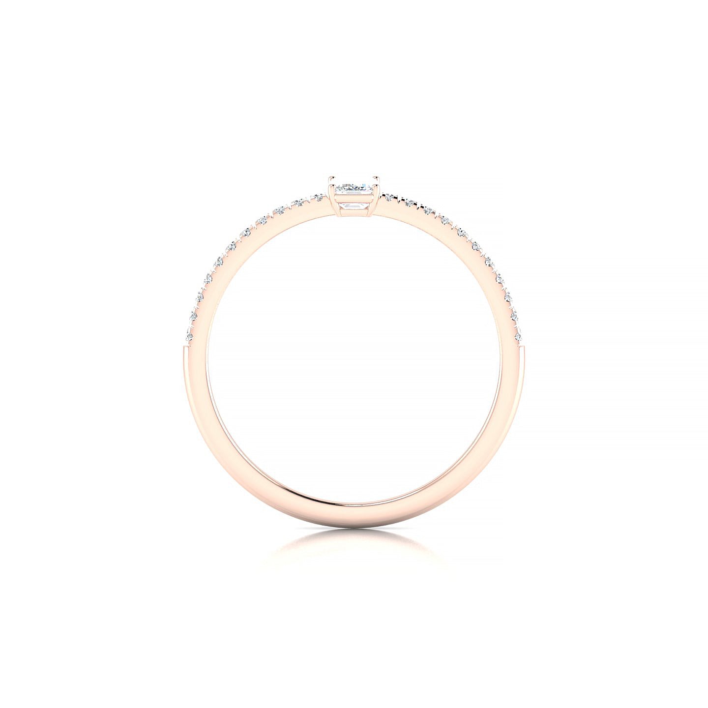Timeless | 18k Rose Gold 5 x 3 mm Emerald Diamond Ring