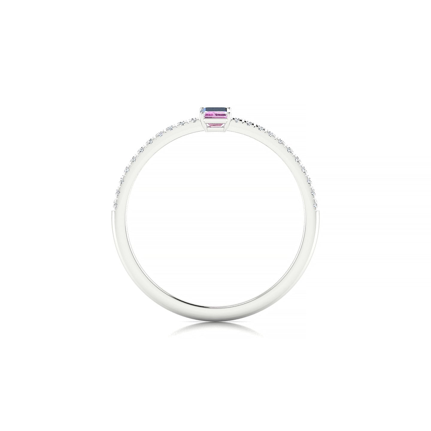 Timeless | 18k White Gold 5 x 3 mm Emerald Pink Sapphire Ring