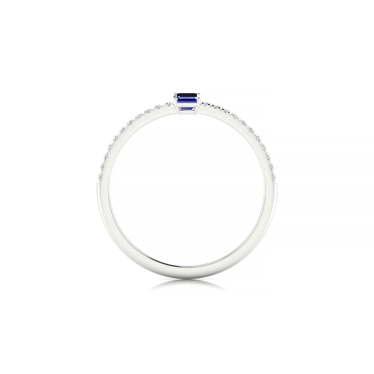 Timeless | 18k White Gold 5 x 3 mm Emerald Sapphire Ring