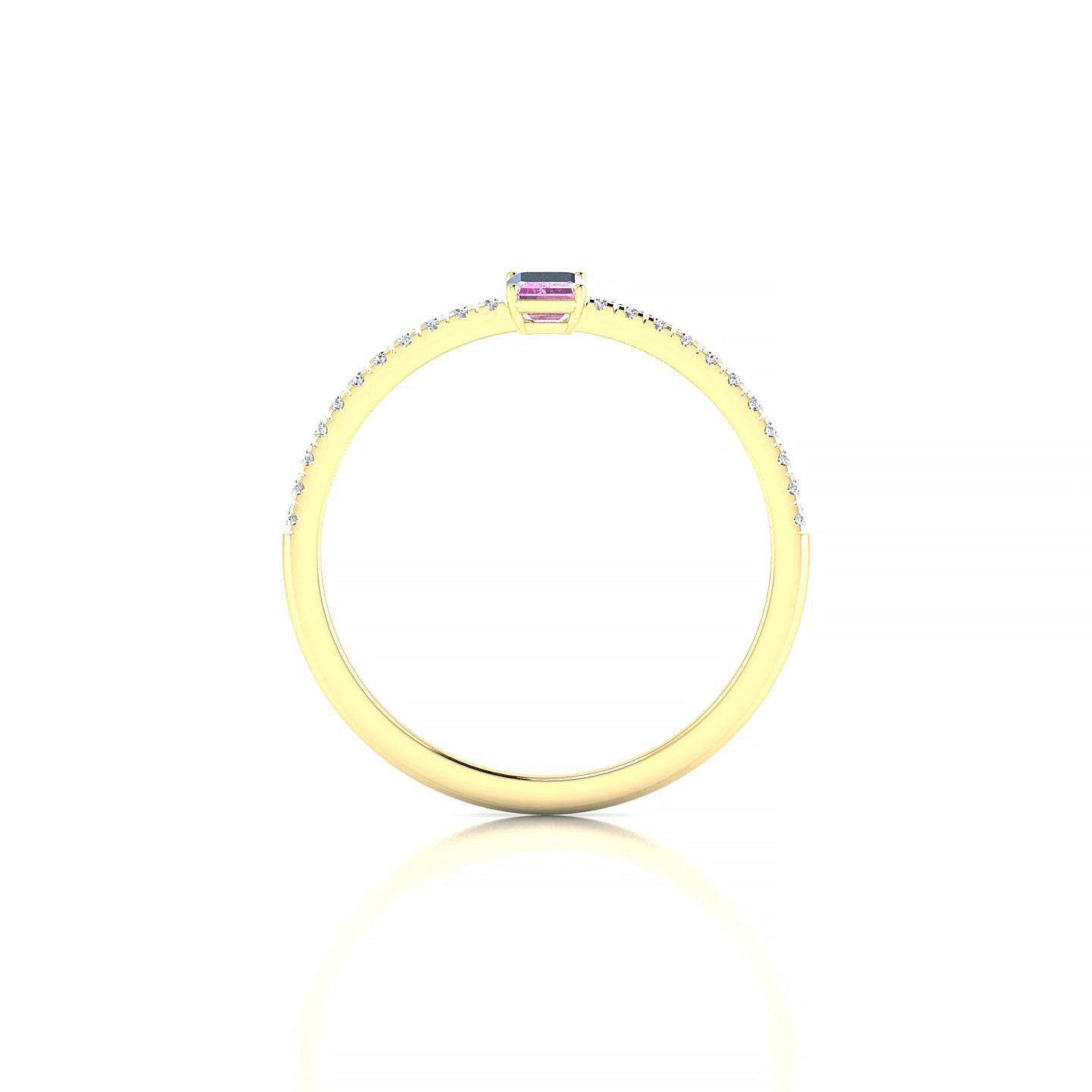 Timeless | 18k Yellow Gold 5 x 3 mm Emerald Pink Sapphire Ring