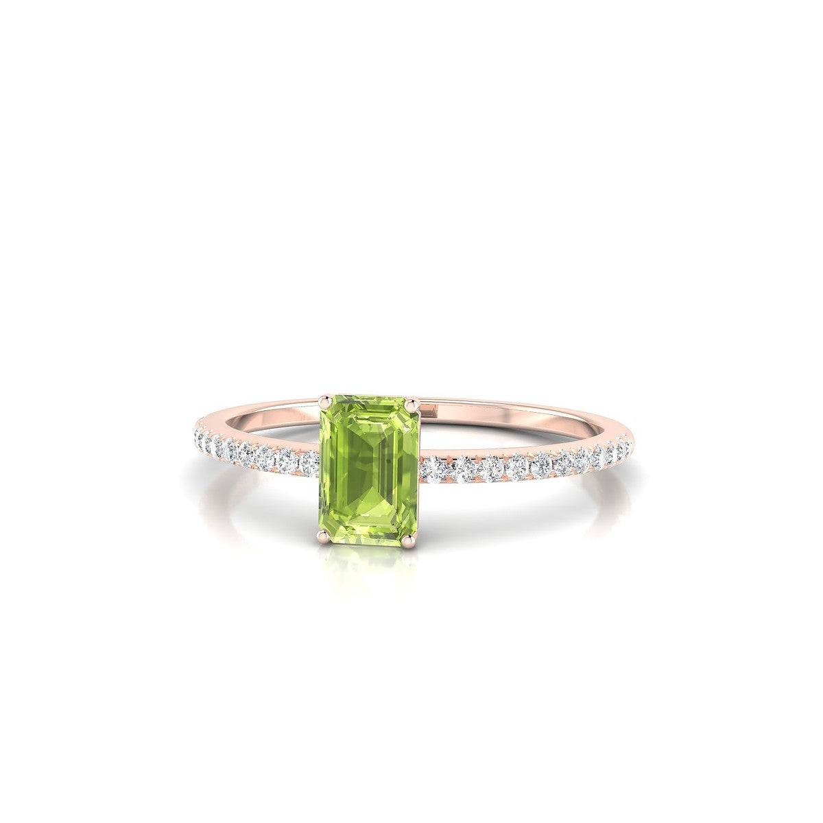 Timeless | 18k Rose Gold 6 x 4 mm Emerald Peridot Ring