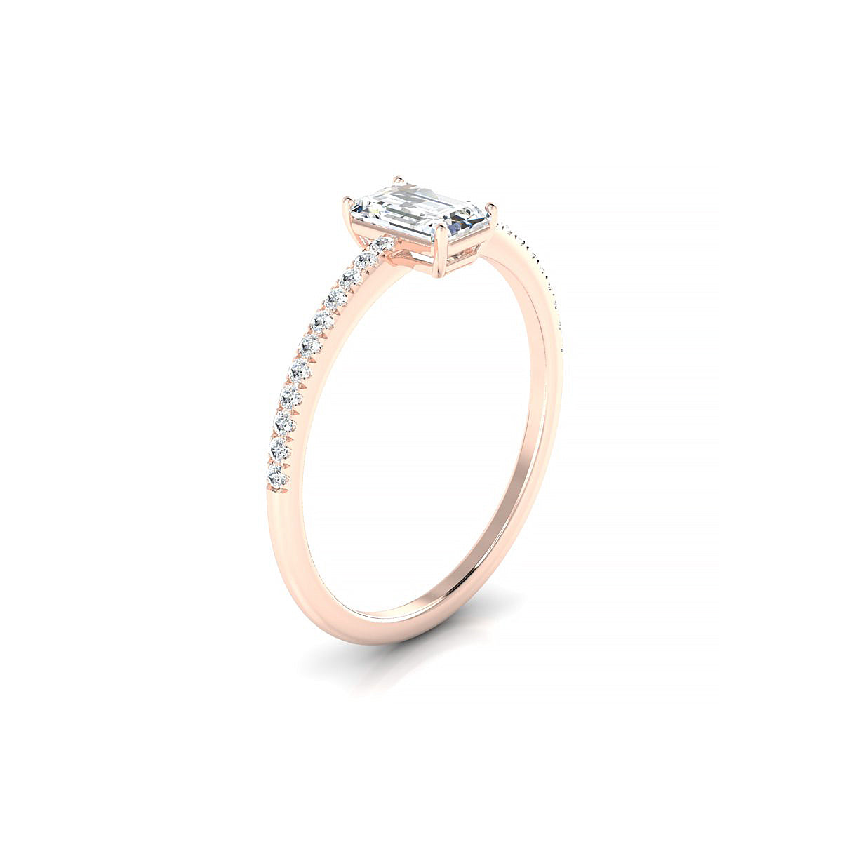 Timeless | 18k Rose Gold 6 x 4 mm Emerald Diamond Ring